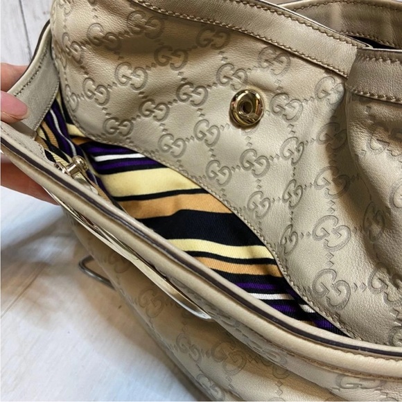 Gucci Gold-Tone Beige Shoulder Bag - Picture 3 of 16